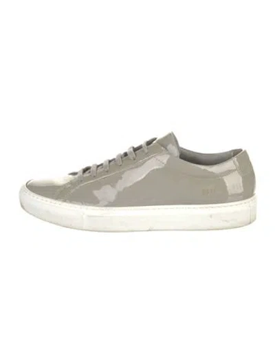Pre-owned Common Projects Patent Leather Sneakers In White