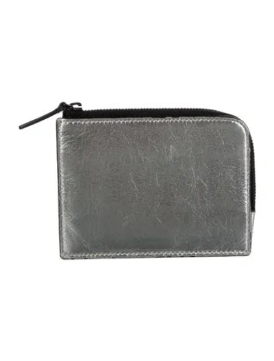 Pre-owned Common Projects Patent Leather Wallet In Silver