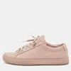 Common Projects Pink Leather Achilles Low Top Sneakers In Pink