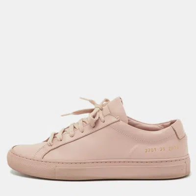 Common Projects Pink Leather Achilles Low Top Sneakers