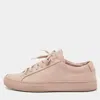 Common Projects Pink Leather Achilles Low Top Sneakers In Pink