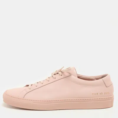 Pre-owned Common Projects Pink Leather Achilles Low Top Sneakers Size 43