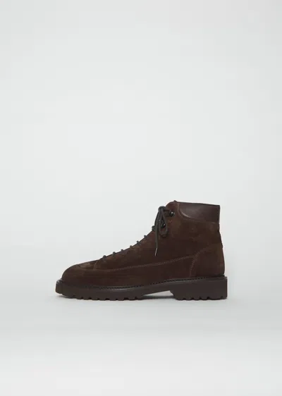 Common Projects Piuma Suede Hiker Boot In Dark Brown