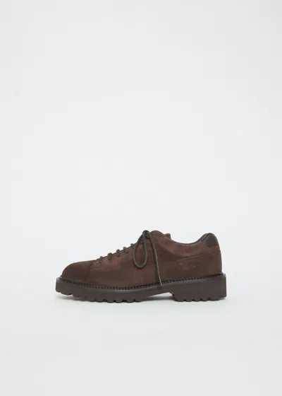 Common Projects Piuma Suede Low Hiker In Dark Brown