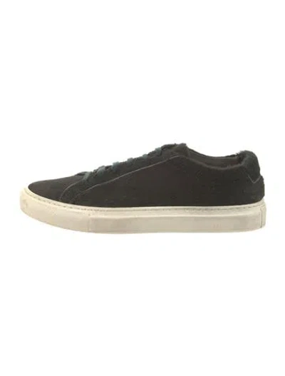 Pre-owned Common Projects Ponyhair Colorblock Pattern Sneakers In Black