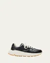 Common Projects Premium Leather Runner Sneakers In Black