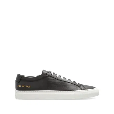 Common Projects Black Achilles Leather Sneakers In Brown