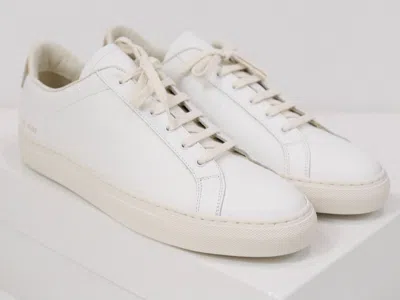 Pre-owned Common Projects Retro Bumpy White / Tan Leather 42 Eu