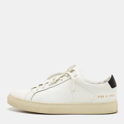 Pre-owned Common Projects Retro Classic Size 41 White/black Leather Low Top Sneakers