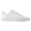 Common Projects White & Silver Retro Classic Sneakers In White