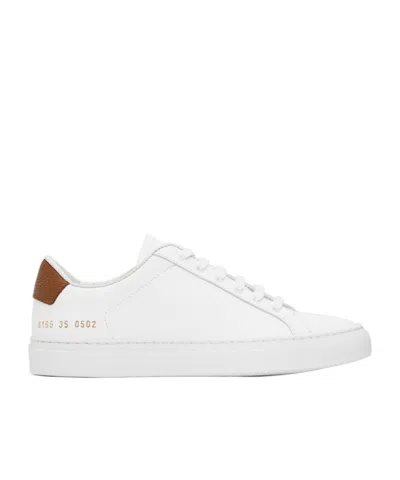 Common Projects White Retro Classic Sneakers In 0502 White/tan