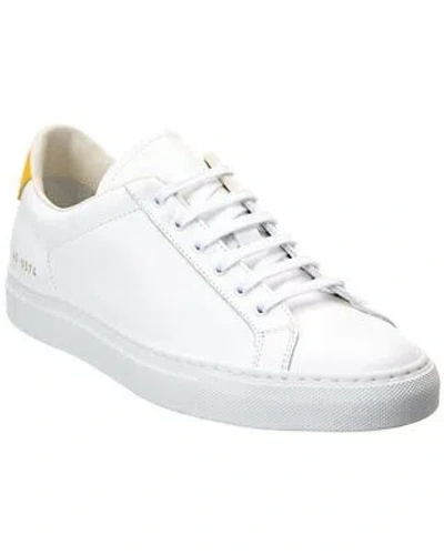 Pre-owned Common Projects Retro Low Leather Sneaker Women's In White/yellow
