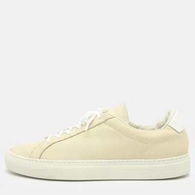 Pre-owned Common Projects Retro Size 42 Cream Leather Low Top Sneakers In White
