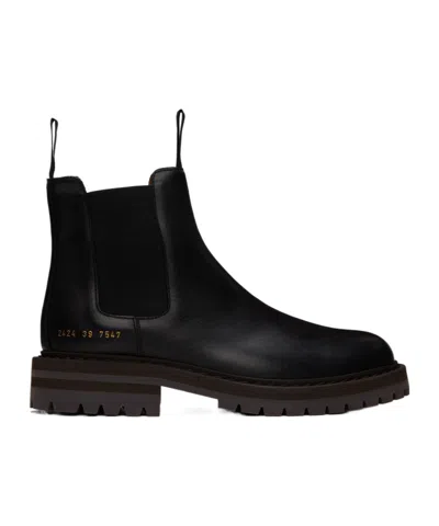 Common Projects Round Elastic Boots In Black