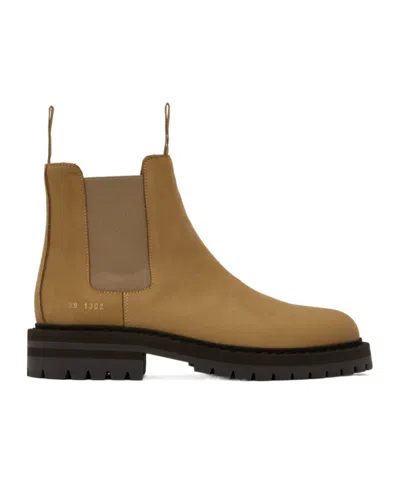 Common Projects Round Elastic Boots In Brown