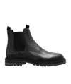 Common Projects Ridged Leather Chelsea Boots In Black