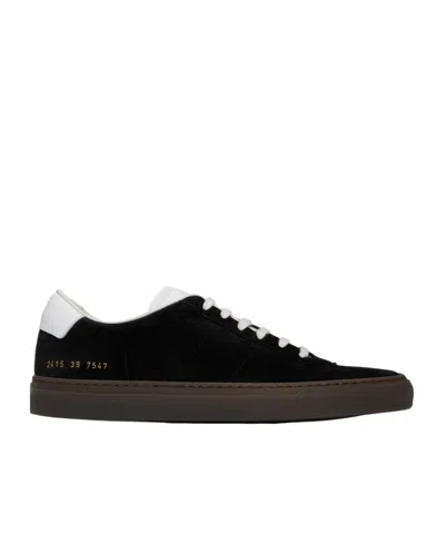 Common Projects Round Head Lace-up Flat Casual Sneakers In Black