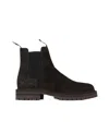 Common Projects Ridged Leather Chelsea Boots In Black