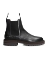 Common Projects Ridged Leather Chelsea Boots In Black