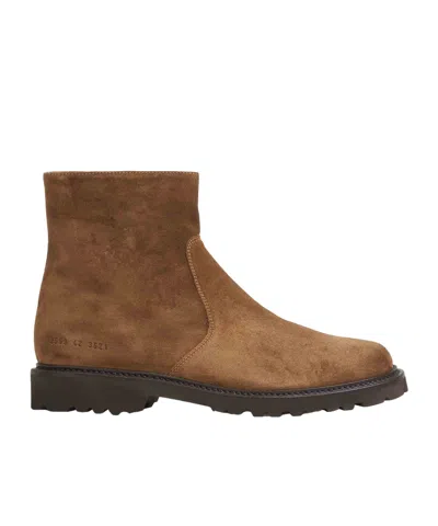 Common Projects Round Toe Ankle Boots In Brown