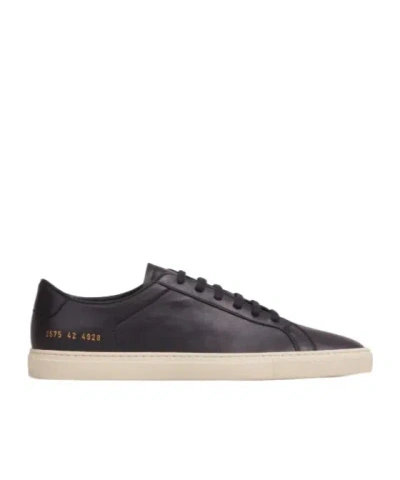 Common Projects Round Toe Lace-up Sneakers In Black