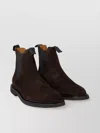Common Projects Round Toe Suede Chelsea Boots With Elastic Side Panels In Brown