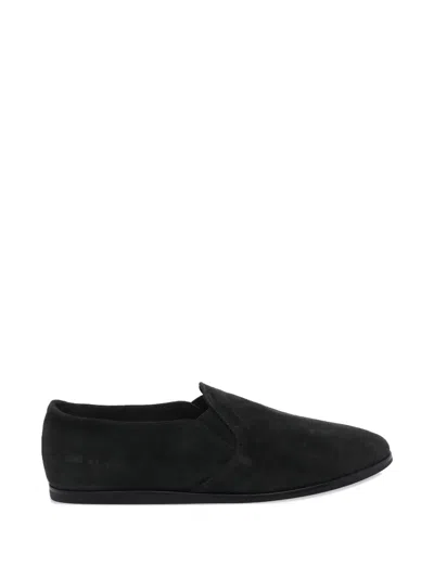 Common Projects Round Toe Suede Sneakers In Black