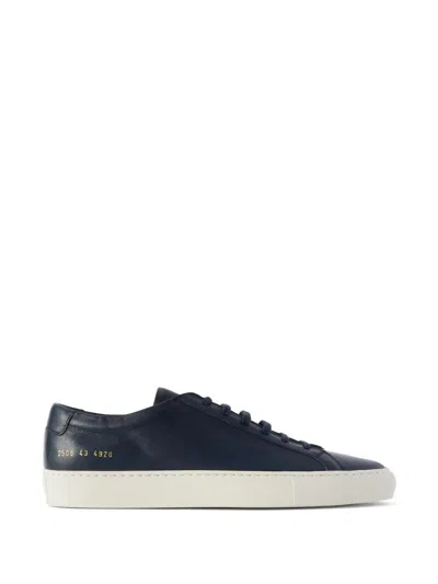 Common Projects Serial-stamp Leather Sneakers In Black