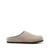 Common Projects Embossed-logo Leather Slippers In Beige