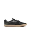 Common Projects Low Top Leather Sneakers With Suede Panels In Black