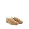 Common Projects Streamlined Suede Sneakers With Perforated Rubber Sole In Brown