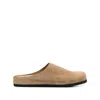 Common Projects Logo Flat Mules In Brown