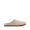 Common Projects Logo-debossed Suede Clogs In Gray