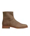 Common Projects Zipped Boot Ankle Boots In Camel Suede In Animal Print