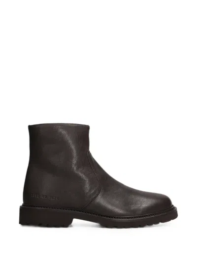 Common Projects Side-zip Leather Boots In Brown