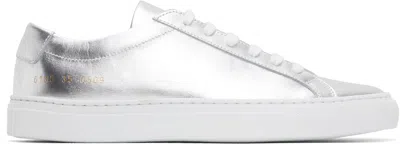 COMMON PROJECTS SILVER ACHILLES SHINY SNEAKERS