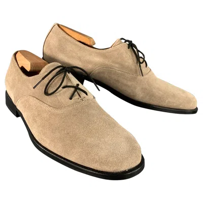 Pre-owned Common Projects Size 11 Taupe Suede Lace-up Oxford Shoes In Brown