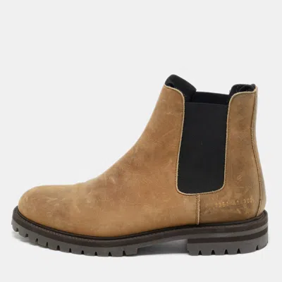 Pre-owned Common Projects Size 41 Brown Nubuck Leather Chelsea Boots