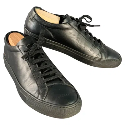 Pre-owned Common Projects Size 8 Black Leather Low Top Sneakers