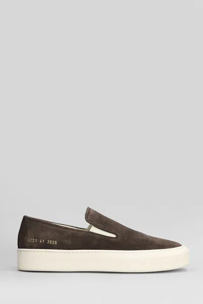 Common Projects Slip On Sneakers In Brown Suede