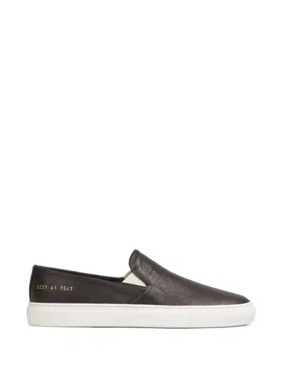 Common Projects Slip-on Leather Sneakers In Black