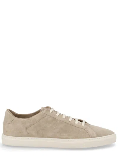 Common Projects Beige Lace-up Sneakers In Black