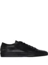 Common Projects Bball Low Bumpy Leather Sneakers In Black