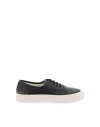 Common Projects Four Hole Suede Sneakers In Black