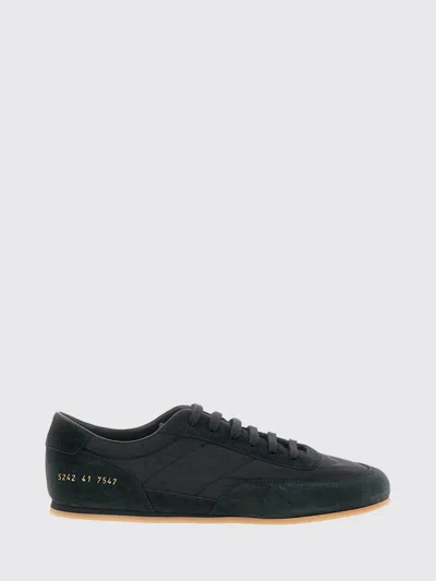 Common Projects Minimal Runner Suede And Nylon Sneakers In Black