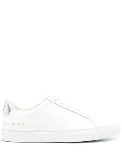 Common Projects Women's  Retro Classic Low-top Sneakers In White Silver