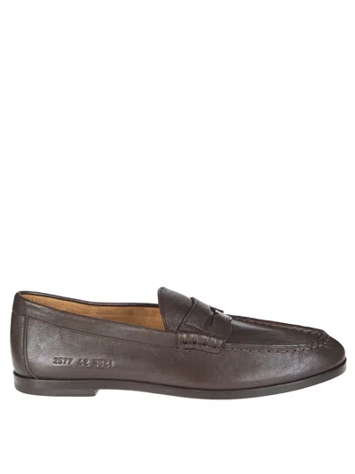 Common Projects Soft Leather Penny Strap Loafers In Gray