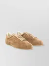 Common Projects Streamlined Suede Sneakers With Perforated Rubber Sole