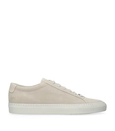 Common Projects Suede Achilles 2.0 Sneakers In Beige