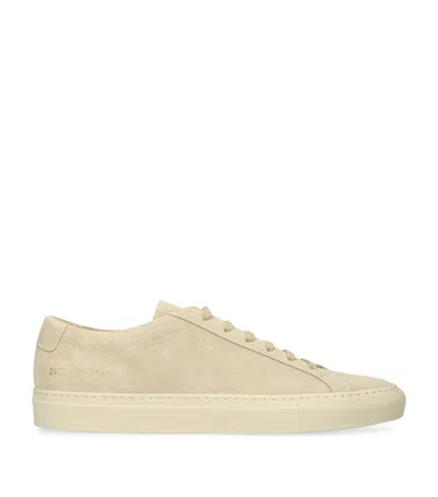 Common Projects Suede Achilles 2.0 Sneakers In Ivory